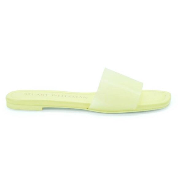 Stuart Weitzman Sandals  Eletric Lime Size 9.5 Summer Flats Clear Strap - Picture 1 of 7